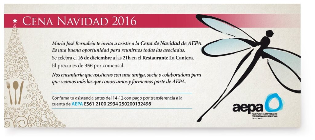 Invitación oficial a la Cena de Navidad de AEPA